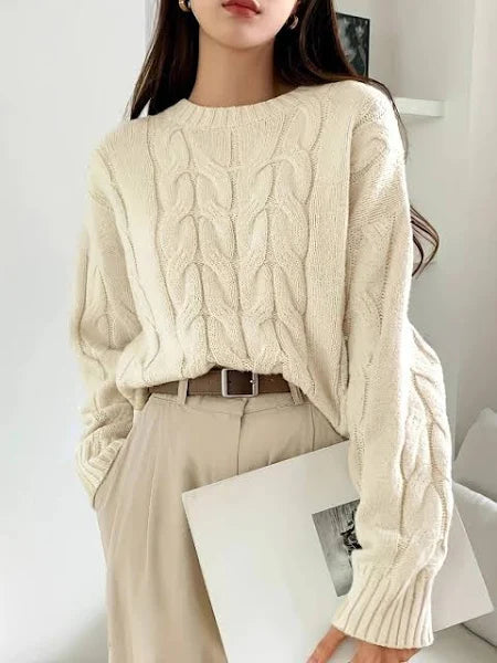 Women Cable Knit Pullover