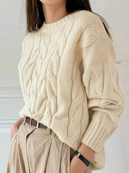 Women Cable Knit Pullover